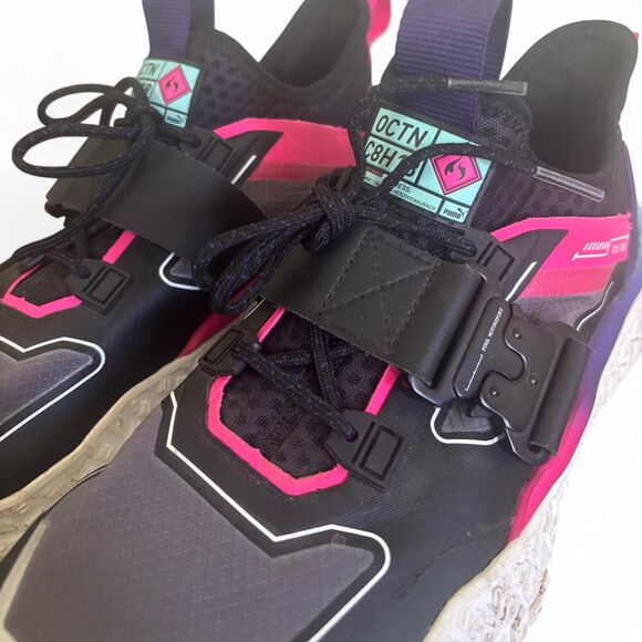 Puma Hi Octn x Need For Speed Black White Pink Sneakers - Picture 3 of 7